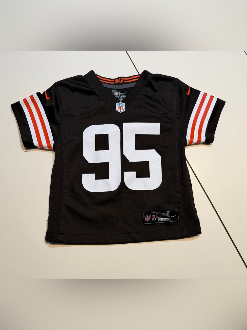 Myles Garrett #95 pass rusher EDGE Sack King youth 4T Nike Cleveland Browns